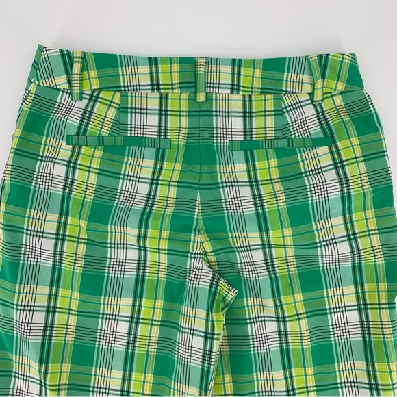 Jones New York Sport Green Plaid Stretch Cotton Blend 11” Shorts, 6 - Picture 5 of 14